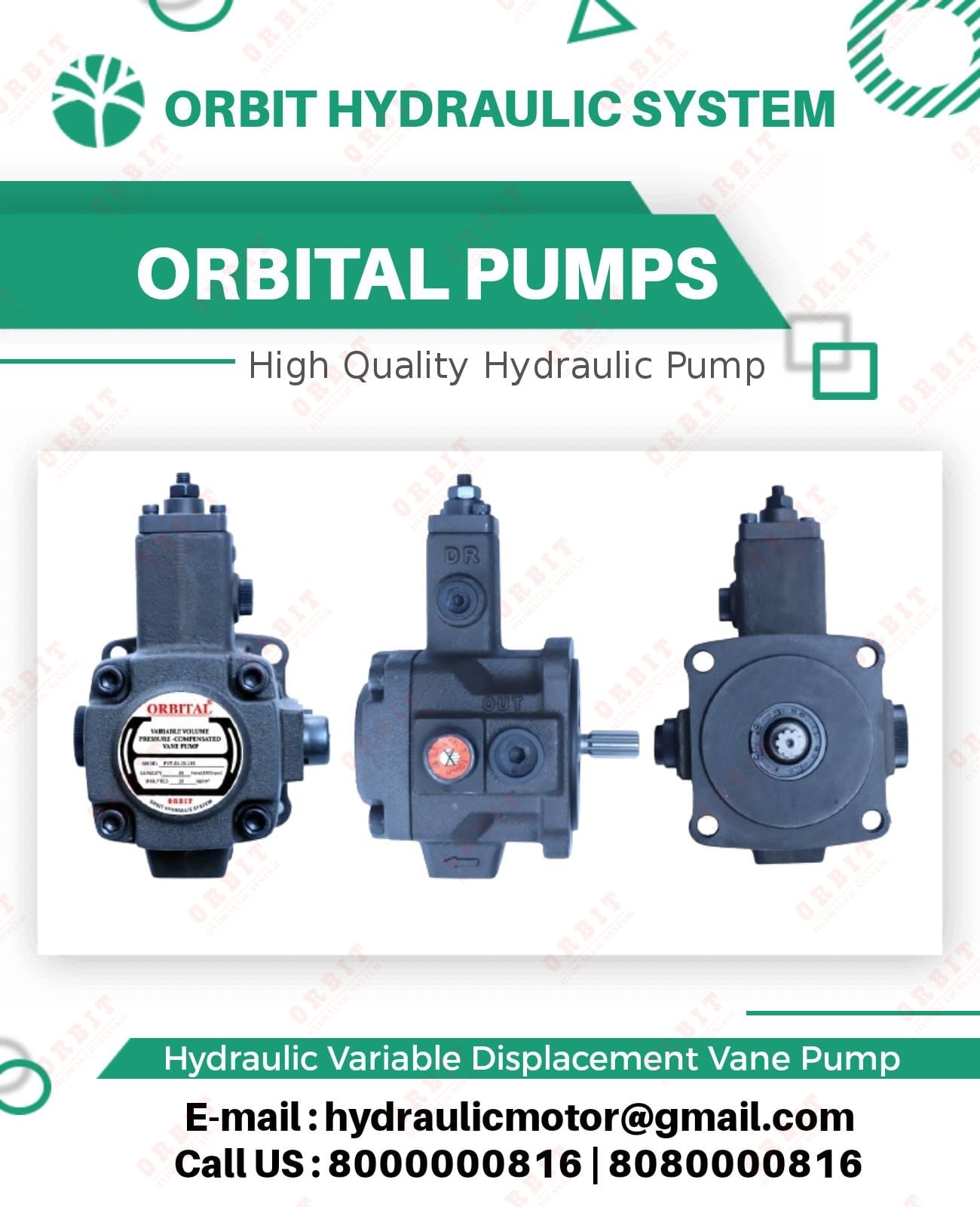 PVF PVDF VP5F VP6F Anson Make Hydraulic Pump Manufacturers in India PVF-8-20-10 Anson Hydraulic Variable Vane Pump